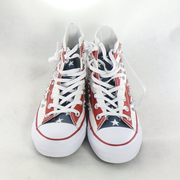 CONVERSE CT All Star Studded High-Tops 'Americana' Sz 7.5 US Wmn 5.5 Men - Picture 4 of 8